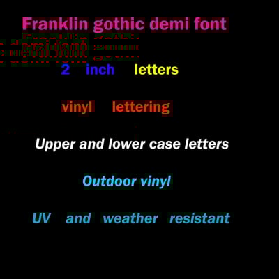 Franklin gothic font vinyl lettering outdoor 2 in letters price per letter handmade decal name decal - Thumbnail 3