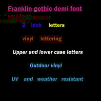 Franklin gothic font vinyl lettering outdoor 2 in letters price per letter handmade decal name decal