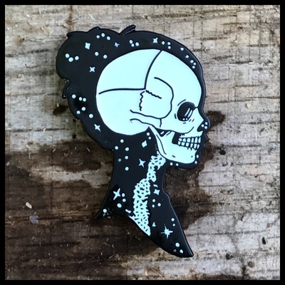 Space Silhouette Female Enamel Pin 200