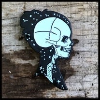 Space Silhouette Female Enamel Pin 200