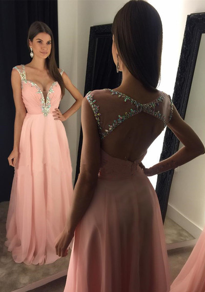 Pink Charming Beading Charming prom dress, sexy prom dress,Charming prom dress, long prom dress,prom dresses, elegant prom dress, prom dress Z27
