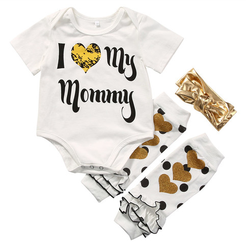 I Love Mommy Onesie, Headband and Legwarmer Set