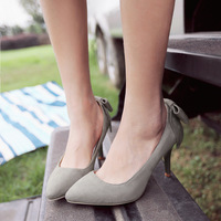 Aristocratic Style Pointed Shallow High-Heeled Shoes - Thumbnail 1