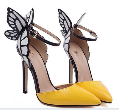 Dreamed Butterfly Pointed Color Matching High-Heeled Sandals