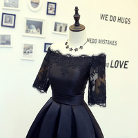 Attractive  lace short sleeve homecoming dress,short prom dress - Thumbnail 1