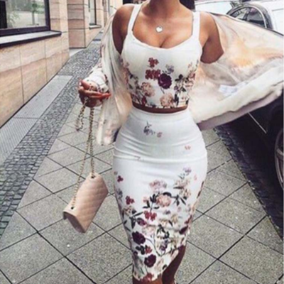 Sexy printed sling two-piece dress   111502 - Thumbnail 5