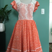 Vintage Orange Dress - Thumbnail 1