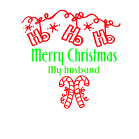 Merry Christmas my husband holiday t-shirt cotton men's tee white - Thumbnail 1