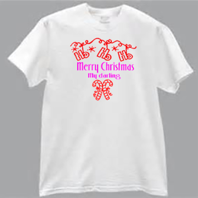  merry christmas my darling holiday t-shirt cotton adult tee white - Thumbnail 5