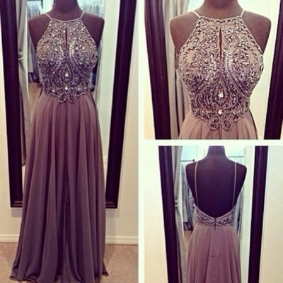 Classic chiffon beaded long prom dress,evening dresses - Thumbnail 5