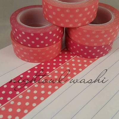 Pink polka dot washi 