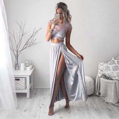 Fashion 2 pieces  lace prom dress,fromal  dresses