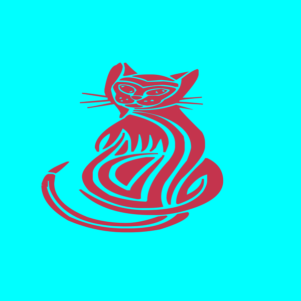 Tribal cat outdoor vinyl handmade sticker decal house pet cat decal
