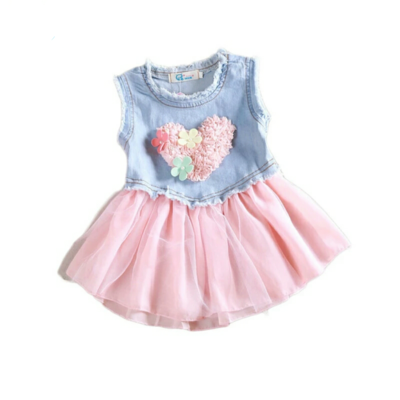 Ruffle demin heart dress 