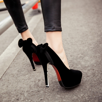 Sexy Bride Red Wedding Bowknot High Heels Shoes - Thumbnail 1