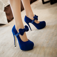 Sexy Bride Red Wedding Bowknot High Heels Shoes - Thumbnail 3