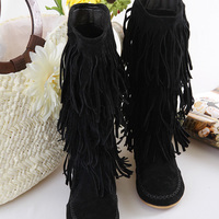 Hot Style Multi-Layered Tassel Leisure Short Boots Shoes - Thumbnail 4