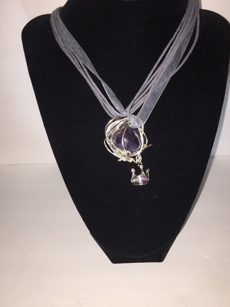 Amethyst Necklace w/Best Friend Charm