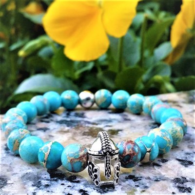 Roman legionary sky blue onyx bracelet