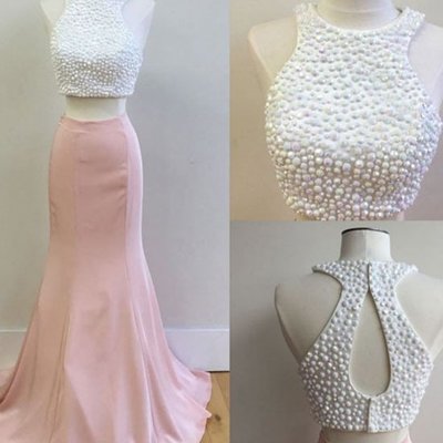 Two pieces beading charming prom dress, sexy prom dress,charming prom dress, long prom dress,prom dresses, elegant prom dress, prom dress z35