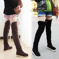 Fashion Women's 2 Colors Over The Knee Flat Heel Warm Autumn Winter Long Boots Size 38-40 - Thumbnail 1