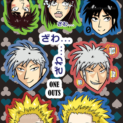 Gambling manga anime stickers