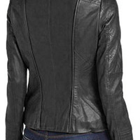 Women Elegant Black Leather Jacket, women biker Fashion Leather Jacket - Thumbnail 1