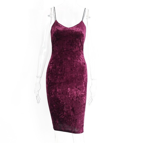 Velvet Split Bodycon Dress