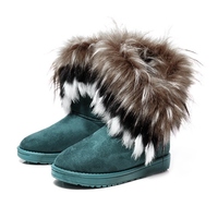 Women's Winter Snow Boots Ankle Boots Warm Fur Shoes - Thumbnail 2