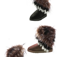 Women's Winter Snow Boots Ankle Boots Warm Fur Shoes - Thumbnail 4