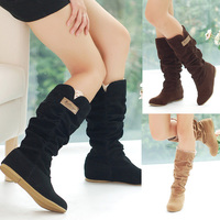 Women Fashion Autumn Winter Boots Lace Cuff Increased Internal Shoes - Thumbnail 3