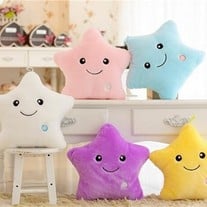 Plush Colorful LED Light Star Shape Throw Pillow