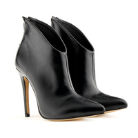 British Autumn Winter Simulation Leather Tines Naked Ankle Boots - Thumbnail 3