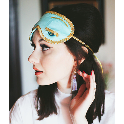 Sleep eye mask and earplug/earrings set - audrey hepburn in breakfast at tiffany's