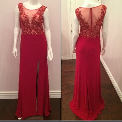 Red beading sexy charming prom dress, sexy prom dress,charming prom dress, long prom dress,prom dresses, elegant prom dress, prom dress z49 - Thumbnail 4
