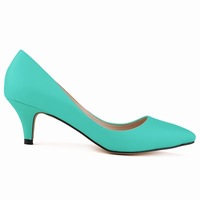 Middle Stiletto Heel Matte Shallow Women's Shoes - Thumbnail 1