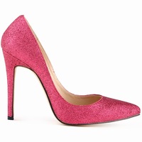 Sexy Pointed Shining Fabric Shallow Heel Shoes - Thumbnail 3