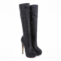 Fashion High Platform Round Head Knee-High Boots - Thumbnail 1