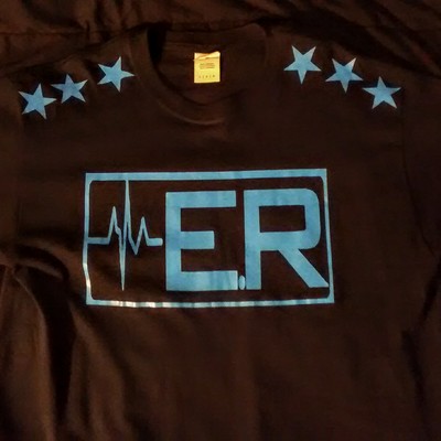 E.r (black&teal blue) (emt) t-shirt.