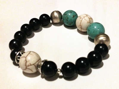 Cracked Bracelet - Light Blue/ivory 