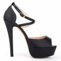 Sexy Nightclub Matte Cross Strap Women's Sandals - Thumbnail 3