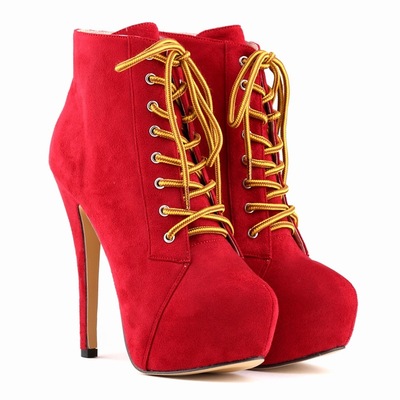 Super high heels nightclub lace up boots