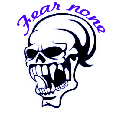 Fear none vinyl skull outdoor vinyl decal handmade - Thumbnail 4