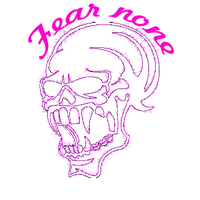 Fear none vinyl skull outdoor vinyl decal handmade - Thumbnail 1