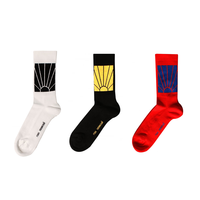 Gosha Rubchinskiy Sunrise Logo Cotton Socks Black/Yellow - Thumbnail 1