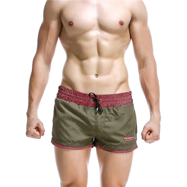 Green Men's fashion low rise sports gym running athletics quick dry causal shorts #1024