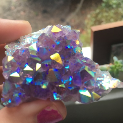 Angel aura amethyst cluster 