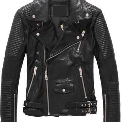 New ribbed leather jacket for mens new fashion - Thumbnail 5