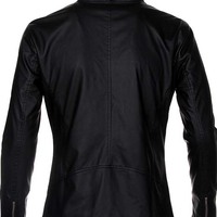 Black Men Fashion Leather jacket Long Chest zipper Style  - Thumbnail 1