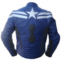 CAPTAIN AMERICA SILVER STAR CLIBRITY LEATHER JACKET - Thumbnail 1
